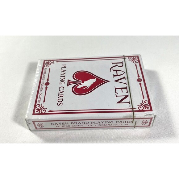 Vintage Raven Poker Size Jumbo Index Playing Cards Deck Red/White Sealed - Picture 2 of 8